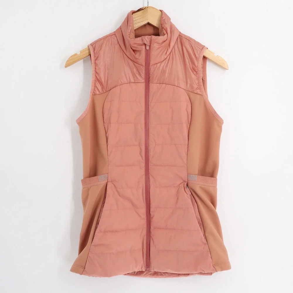 Lululemon Women's Sz 8 Down For It All Vest Shine Pink Savannah Down Feather
